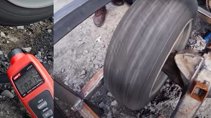 Far girare un pneumatico a 620 km/h: ecco cosa succede [Video]