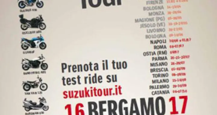 Suzuki Demo Ride Tour 2012 fa tappa a Bergamo