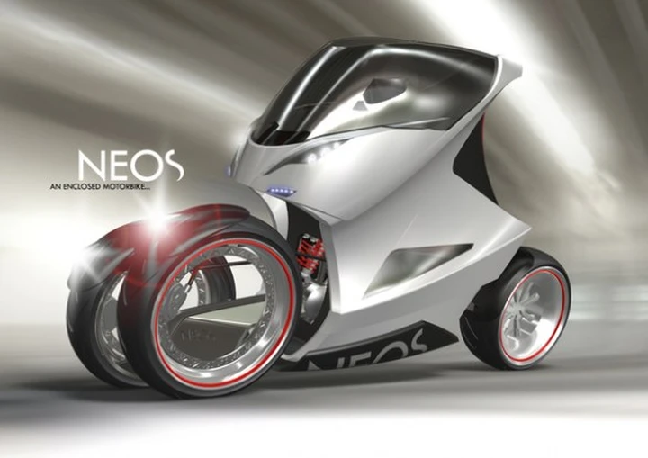 Neos Trike Concept by Daniel Munnink, con modulo sidecar asimettrico