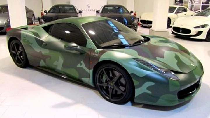 In vendita la Ferrari 458 Italia mimetica di Lapo Elkann