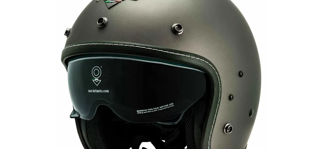 Casco moto NOS NS-1F Titanium Matt