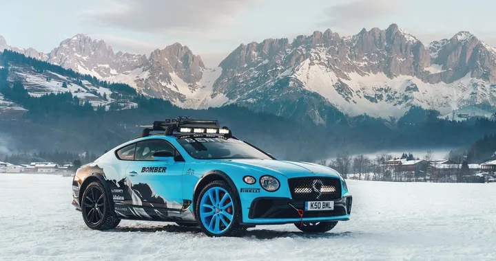 Bentley Continental GT alla GP Ice Race 2020 con Catie Munnings