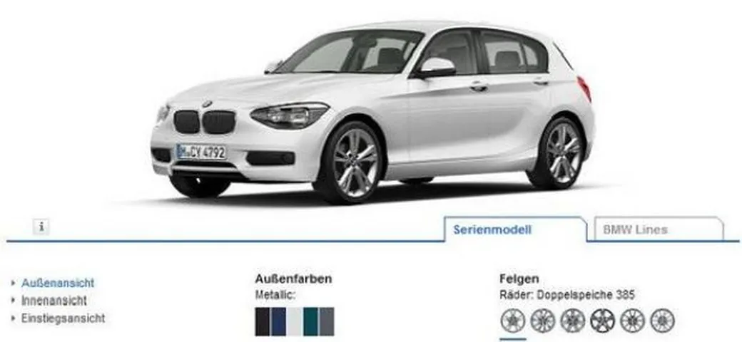 Bmw Serie 1: configuratore e listino prezzi in Germania