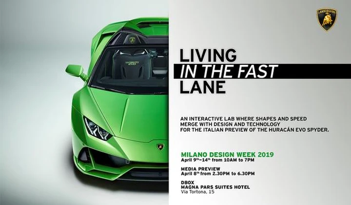 Lamborghini Huracán EVO Spyder alla Milano Design Week 2019