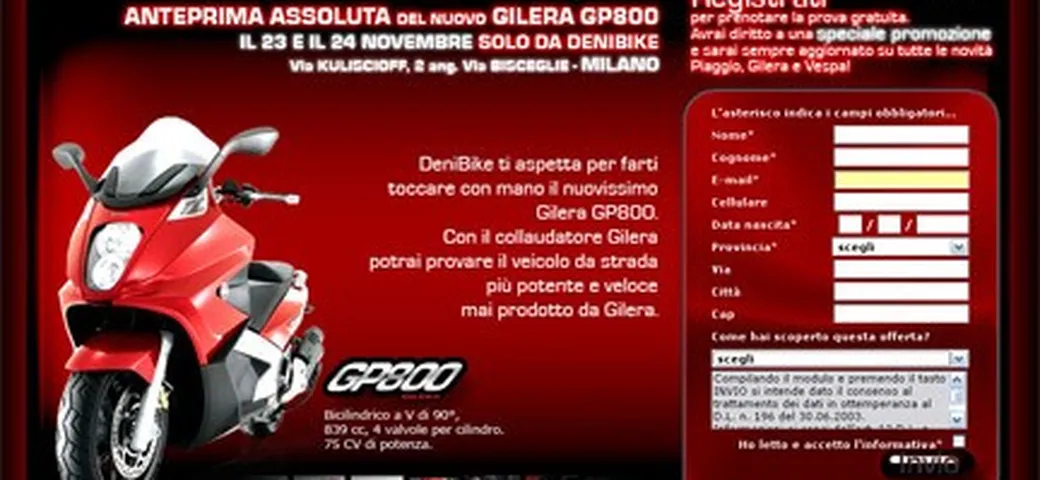 Provate il Gilera GP800