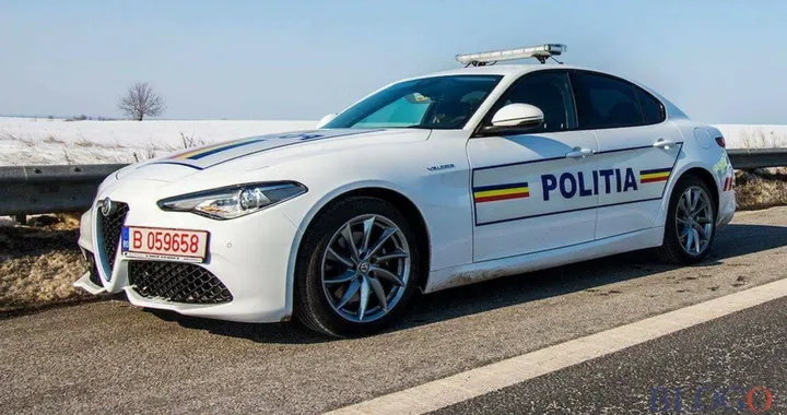 L'Alfa Romeo Giulia Veloce della Polizia rumena