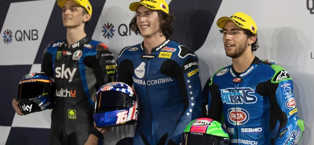 Moto2 Losail, l’americano Joe Roberts firma una pole storica. Marini ex aequo!