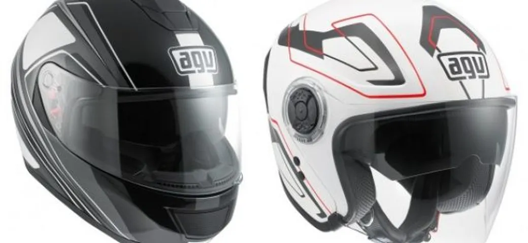 Caschi AGV luminescenti: Strada (integrale) e Fiberlight (jet)