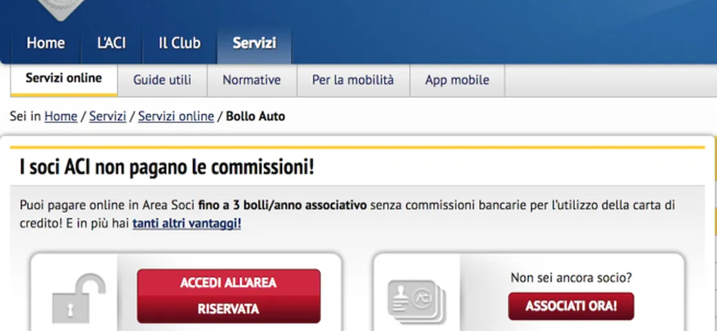 Bollo più caro con carta di credito: ACI multata per 3 milioni