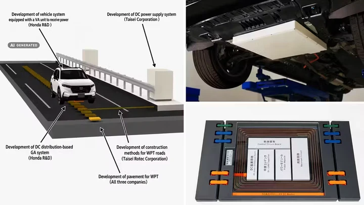 Honda prepara le strade che ricaricano le auto elettriche mentre viaggiano