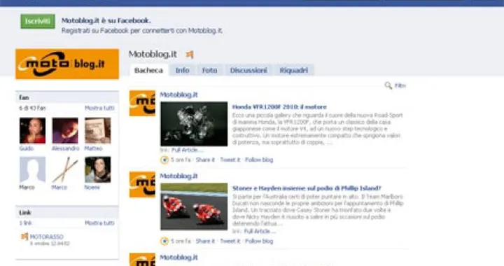 Motoblog sbarca su Facebook: perché non diventare Fan?