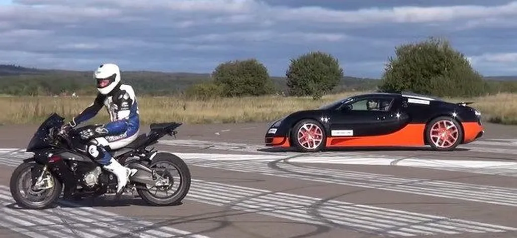 BMW S1000RR vs Bugatti Veyron Vitesse [video]