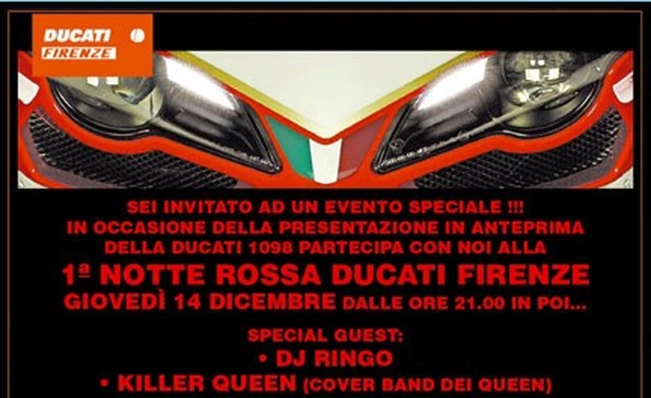 Prima notte rossa con Ducati Firenze