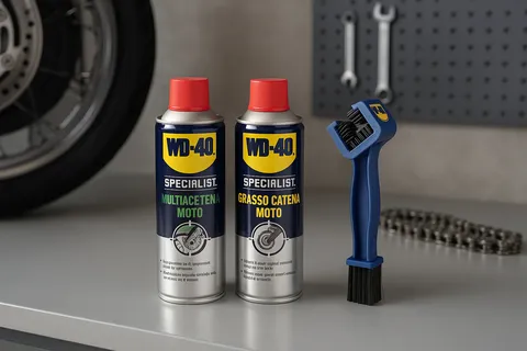 KIT PULISCI LUBRIFICA CATENA WD-40 DA 400ML Pulitore Lubrificante Spazzola 8052740253552