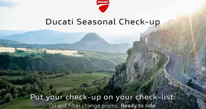 Ducati ripropone fino al 10 marzo il suo "Seasonal Check-Up" con sconti del 20% sulla manutenzione