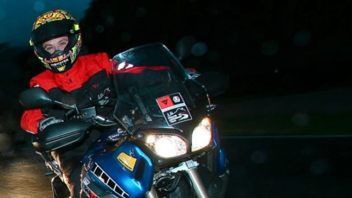 Valentino Rossi in sella alla Yamaha Super Ténéré 1200