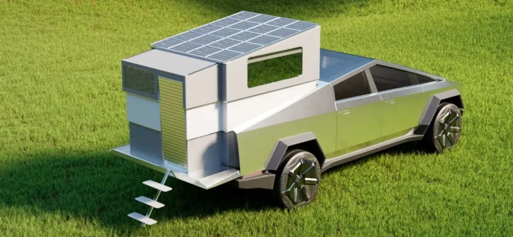 CyberLandr: il futuristico Tesla Cybertruck si trasforma in camper