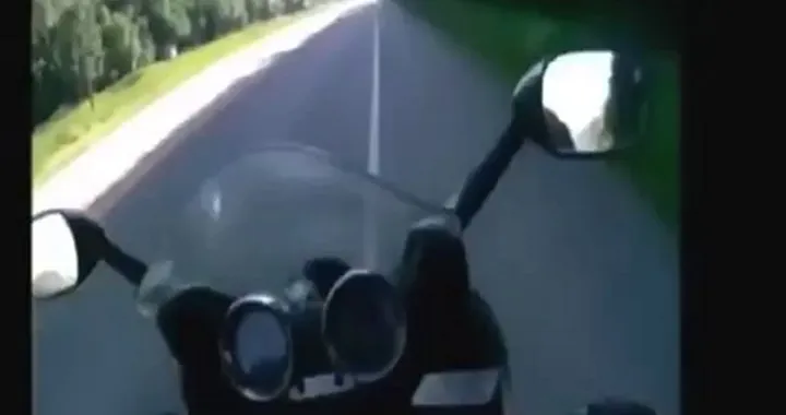 La clip di un incidente con protagonisti una moto e un malcapitato orso