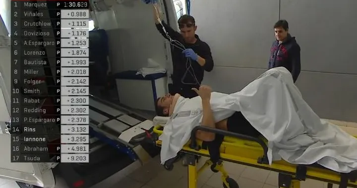 MotoGP: compressione di due vertebre per Alex Rins