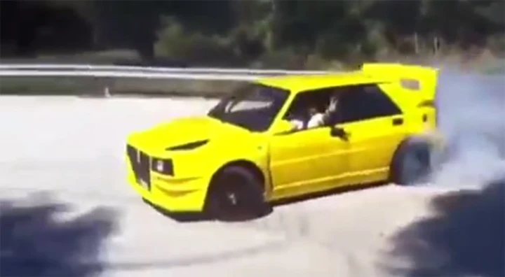 Loris Capirossi in drifting su Delta Integrale