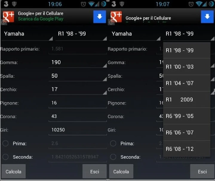 Rubrica App per Motociclisti: Calcola Rapporti Moto