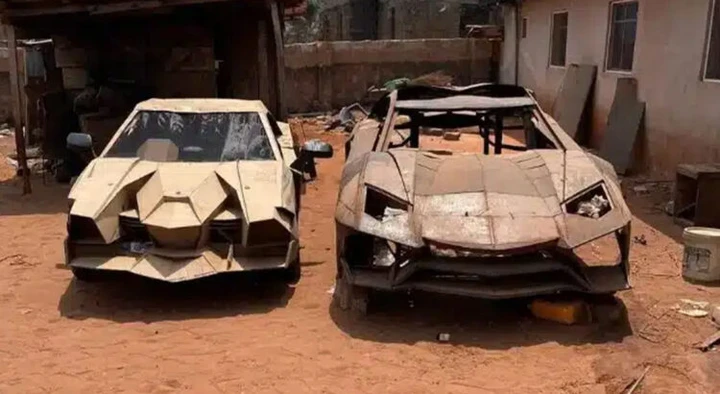 Un nigeriano crea una replica di Lamborghini con un cumulo di rottami