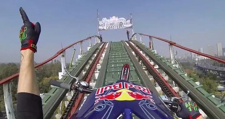 Trials Motorcycle on a Roller Coaster - Red Bull Roller Coaster