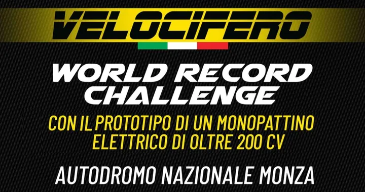 Velocifero punta a conquistare un nuovo record di velocità con un monopattino elettrico