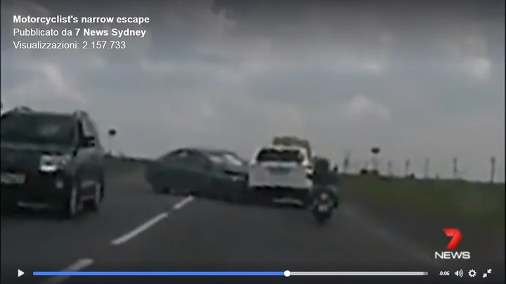 Incidente miracolosamente scampato in moto [Video]