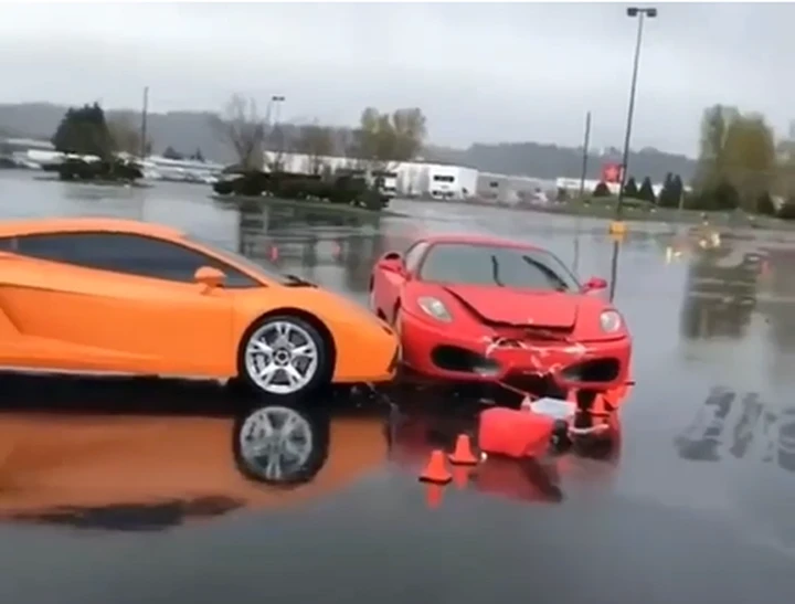 Ferrari F430 si schianta contro una Lamborghini Gallardo