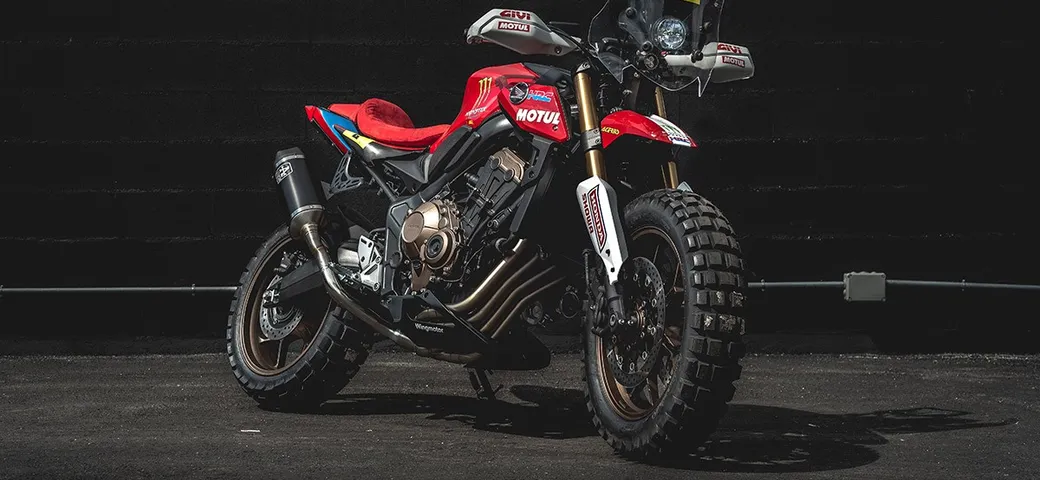 Honda CB650 R Wingmotor: la quattro cilindri da rally raid