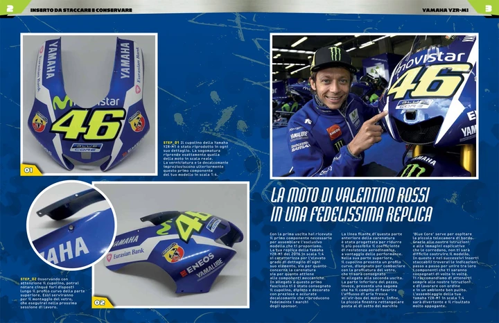 Yamaha M1 di Valentino Rossi in scala 1:4 in edicola