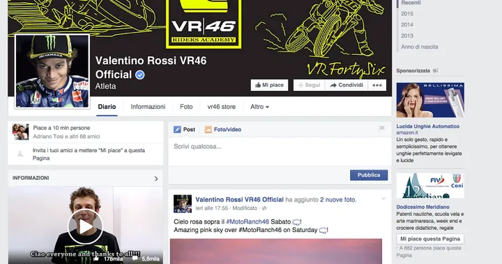 Valentino Rossi vince anche sui Social