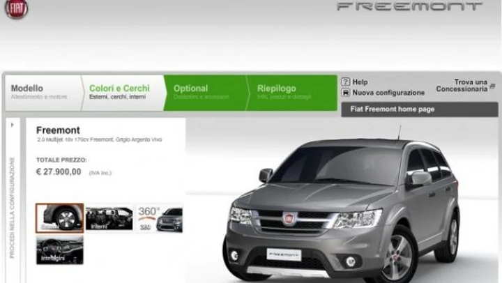 Fiat Freemont: on-line il configuratore