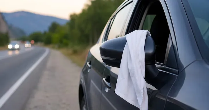 Il panno bianco sull'auto è ancora utile? Significato e cosa fare se lo vedi