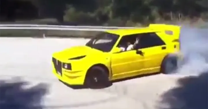 Loris Capirossi in drifting su Delta Integrale