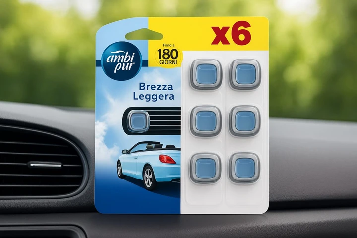 Ambi Pur Car Light Breeze in confezione da 6: freschezza in auto a prezzo speciale