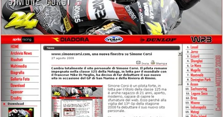 Simone Corsi, new look per il suo sito internet