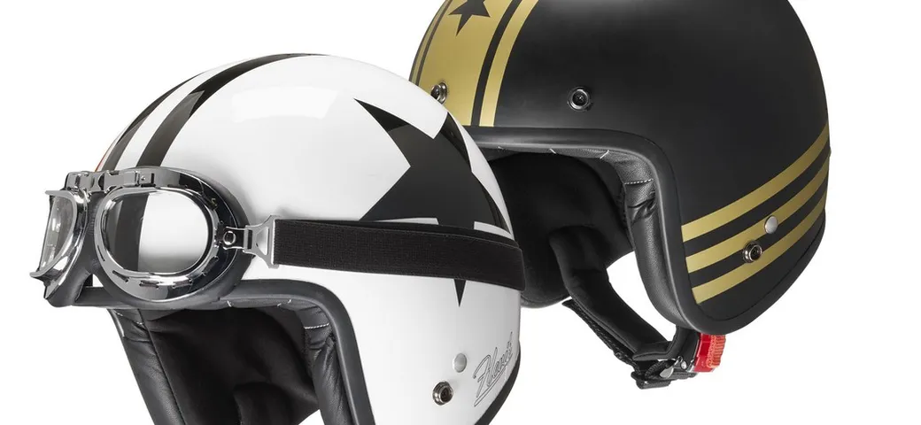 Casco Jet Hevik HV27: Gold Stripes e Black Star