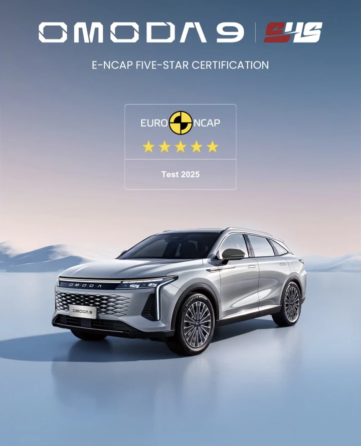 Omoda 9 Super Hybrid ottiene le 5 stelle EuroNCAP: i punti di forza