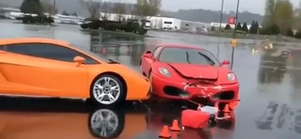 Ferrari F430 si schianta contro una Lamborghini Gallardo