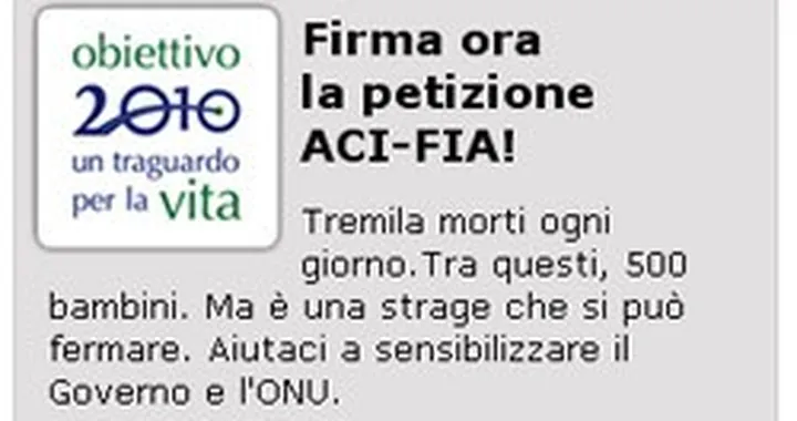 Strade sicure, firmate la petizione ACI