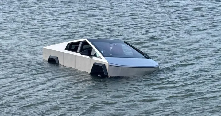 Tesla Cybertruck, fallita la promessa di Musk: affonda nel lago