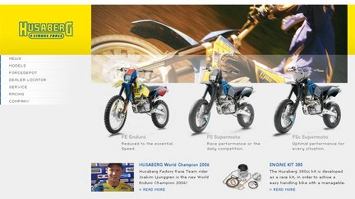 Nuovo look per il sito Husaberg