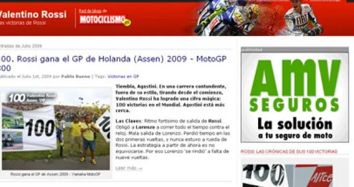 Blog (non ufficiale) spagnolo dedicato a Valentino Rossi