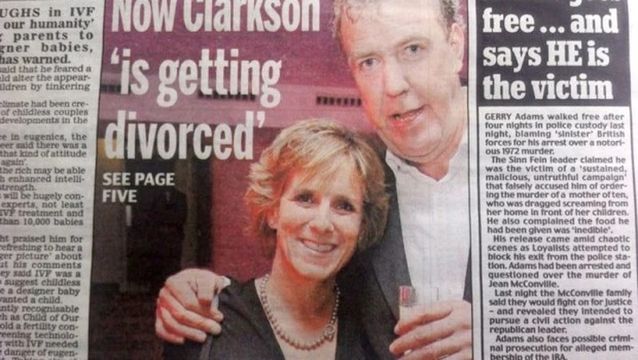 Jeremy Clarkson: il divorzio conquista le prime pagine inglesi