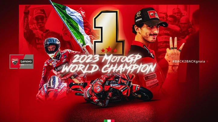 Ducati Lenovo Team: Francesco Bagnaia è campione del mondo 2023