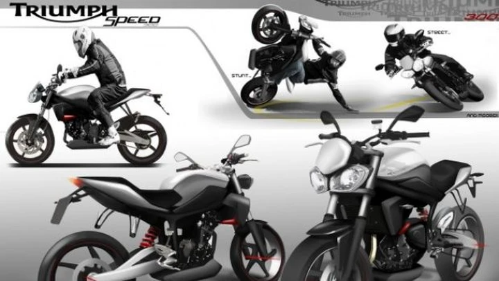 Rendering: Triumph 300 giovane e divertente