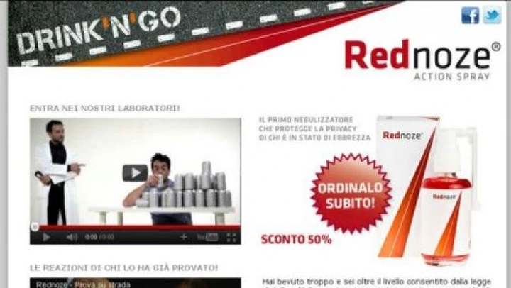 Spray anti-etilometro Rednoze: tutta una bufala