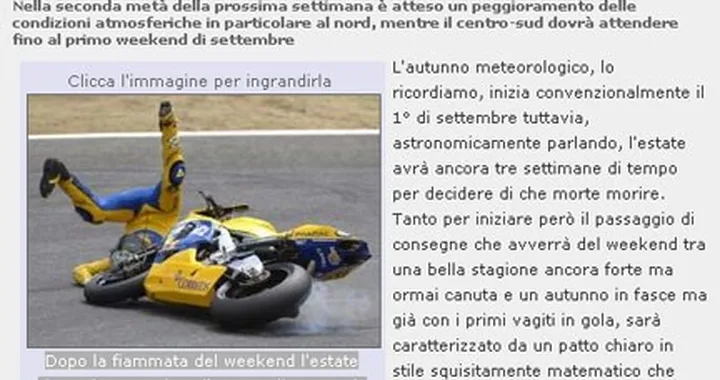 Il meteo, l'umorismo (di bassa lega?) e... Max Biaggi